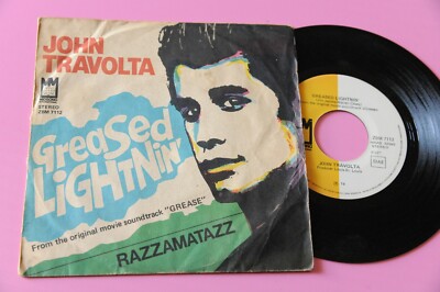 John Travolta 7'' Geöltes Blitzlicht Aus Dem Film Grease Original Italien 1974