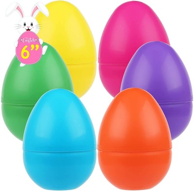 12 Pcs Jumbo Easter Eggs, Fillable Plastic Easter Eggs Bright Color for Easte...