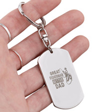 Engraved Dog Tag Keychain - Great Fisherman Better Dad