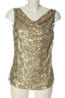 KOSMIKA ärmellose Bluse Damen Gr. DE 38 goldfarben-hellgrau Casual-Look