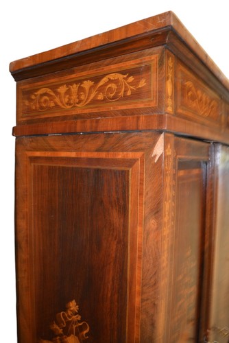 elegante libreria stile Luigi XVI epoca primi '900 in palissandro con intarsi - Imagen 16 de 23