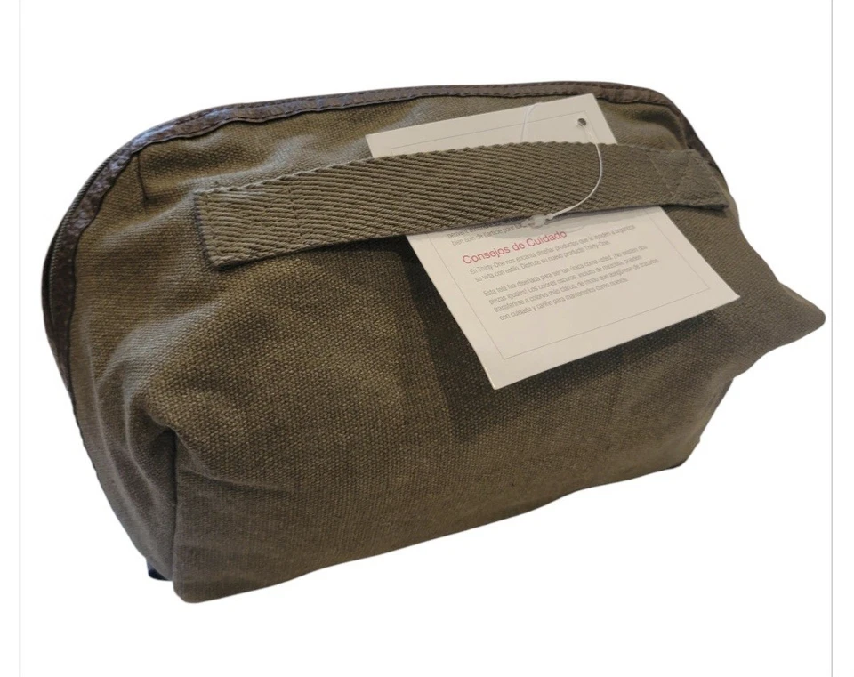 NWT Thirty-One Travel Case Expanding AJ26 Vintage Olive Canvas Bag Zip 31 - Image 2 of 4