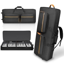61-Key Keyboard Case with Wheels Adjustable Shoulder Straps Padded Rolling...