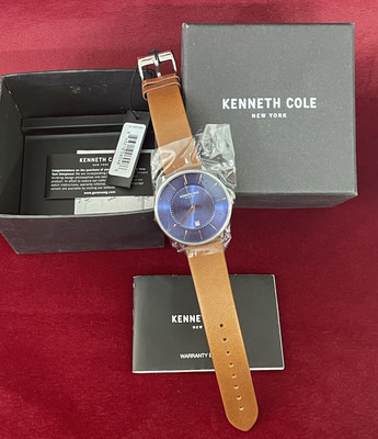 Kenneth Cole New York Herren Uhr Armbanduhr Leder KC15097001-1