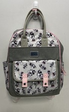 Disney Baby Minnie Mouse Gray Pink All Over Print Diaper Bag Backpack