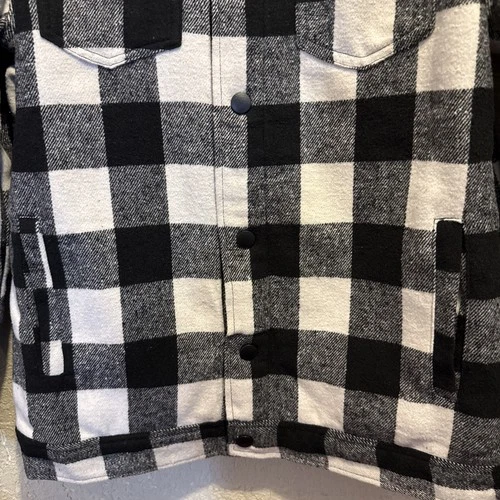 Distortion Unisex  Wool Flannel Jacket Size Small Plaid 2 Side Pocket NEW image 4