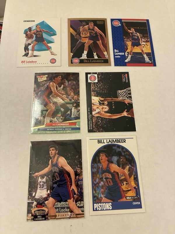 Lot Of 7 Bill Laimbeer Detroit Pistons Basketball NBA Cards