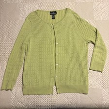 VTG Coquette Pastel Green cable knit cardigan