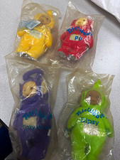 Avon Teletubbies Plush Set of 4 Po Dipsy Laa-Laa Tinky Winky 1999 Vintage