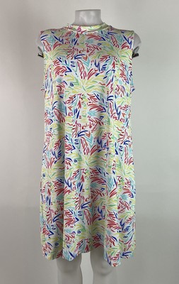 LuLu B XLarge Multi-Colored Sleeveless A-Line Dress Mock Neck 1/4 Zip in Back