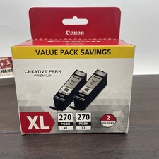 Genuine Canon Pixma PGI-270XL Black Ink Cartridge 2 Pack Sealed Value Pack
