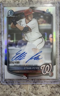 2025 Bowman Draft - Chrome Prospect Autographs Ethan Petry Refractor /499 