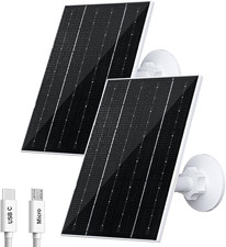 4W Solar Panel for Security Camera, Type-C/Micro USB Solar Charger for Rechargea