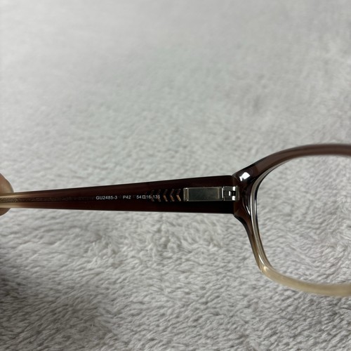 Guess GU2485 Crystal Brown Cat Eye Eyeglasses Frame w/ Flexhinge 54-16-135 - Picture 2 of 5