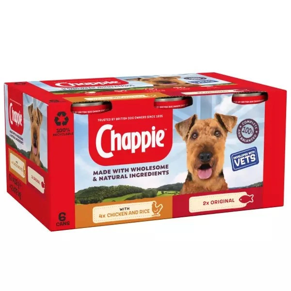 Chappie Favourites Dog Tins (6, 12, 24 & 48 x 412g)