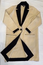 Ann Taylor Petite SP Beige Black Cardigan Sweater Long Sleeve Pockets Button