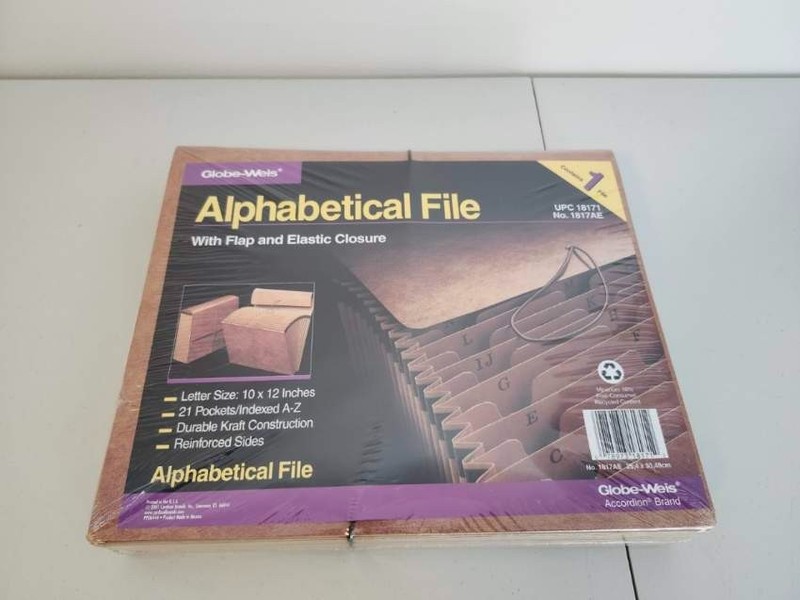 New sealed Alphabetical File Letter w/Flap and Elastic Closure Size 10x12" UPC 1