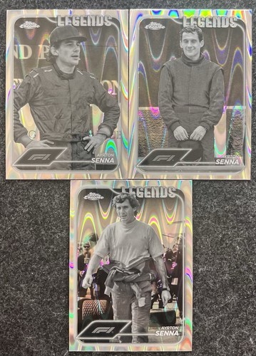 Aryton Senna Ray Wave Refractor Topps Chrome Formula 1 F1 3 Cards