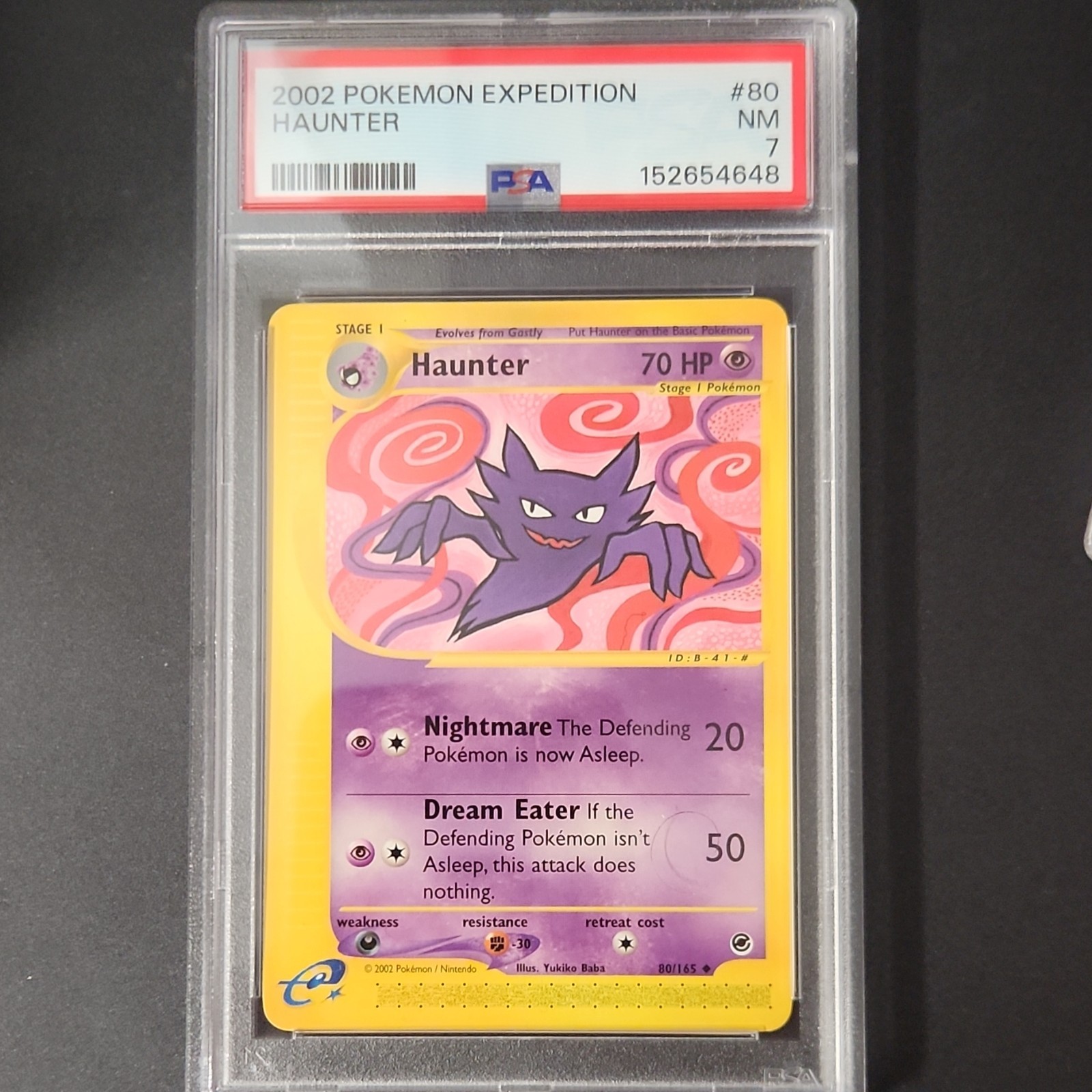 Pokémon TCG Expedition Base Set Haunter #080/165 Uncommon Regular PSA 7