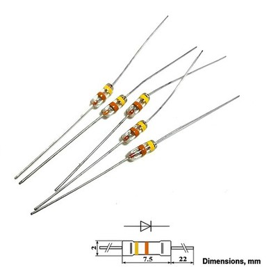 20pcs Germanium Diode D2V for Fuzz Pedal and Crystal Radio Detector USSR
