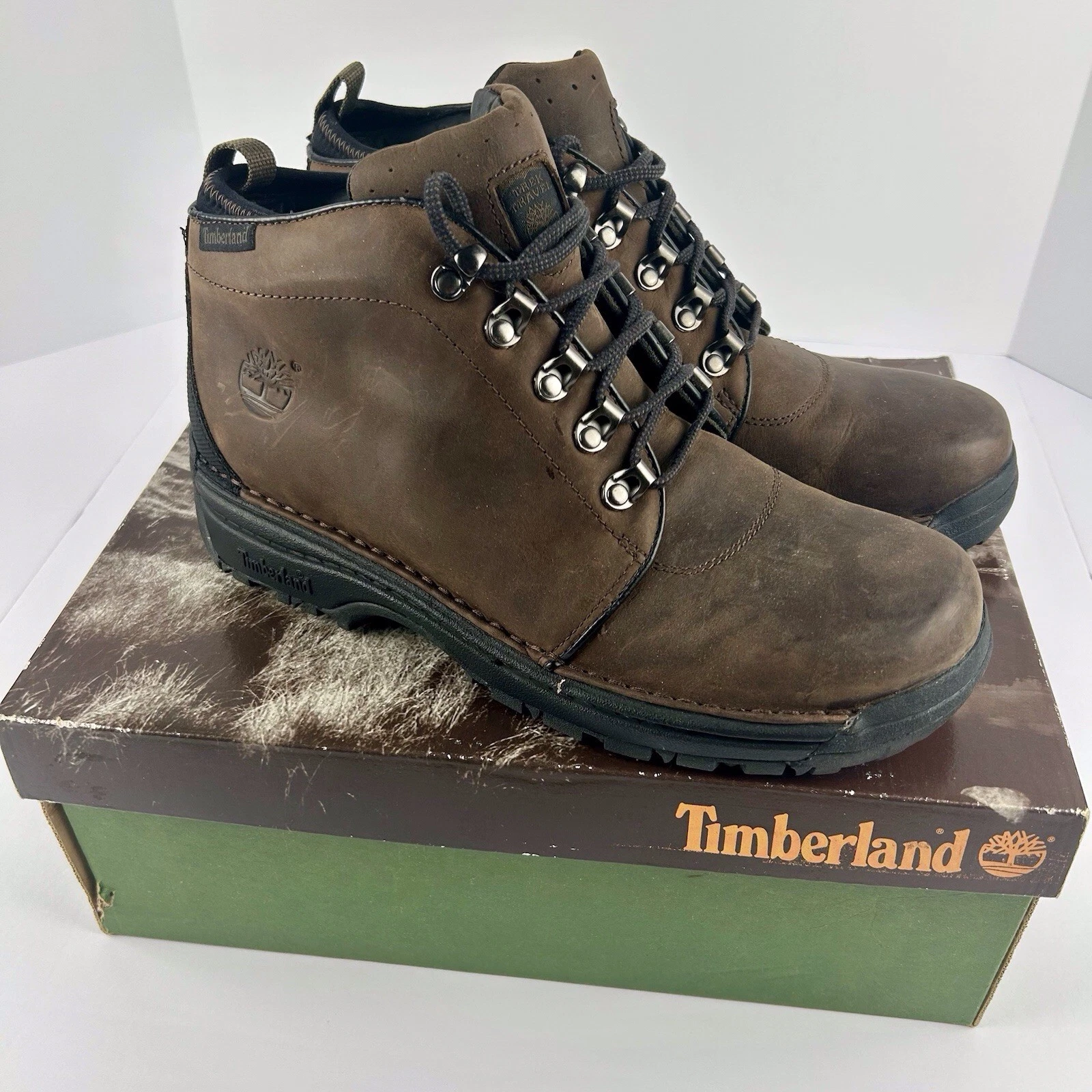 VETEMENTS Timberland Trekker Boots 75121 Uomo 10M Pelle Marrone ACT Scarpe da Escursionismo Trail