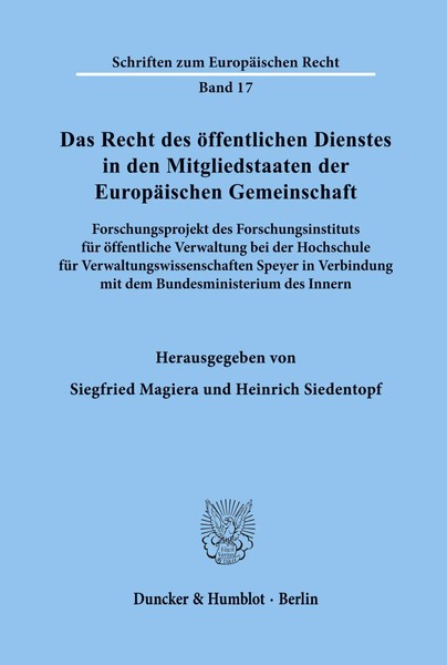 Das Recht Des öFfentlichen Dienstes In Den Mitgliedstaaten Der EuropäIschen...-image