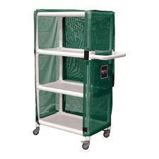 Royal Basket Trucks G32-Eex-L3a-3Uln Pvc Linen Cart, 32", 3 Shelf, Green