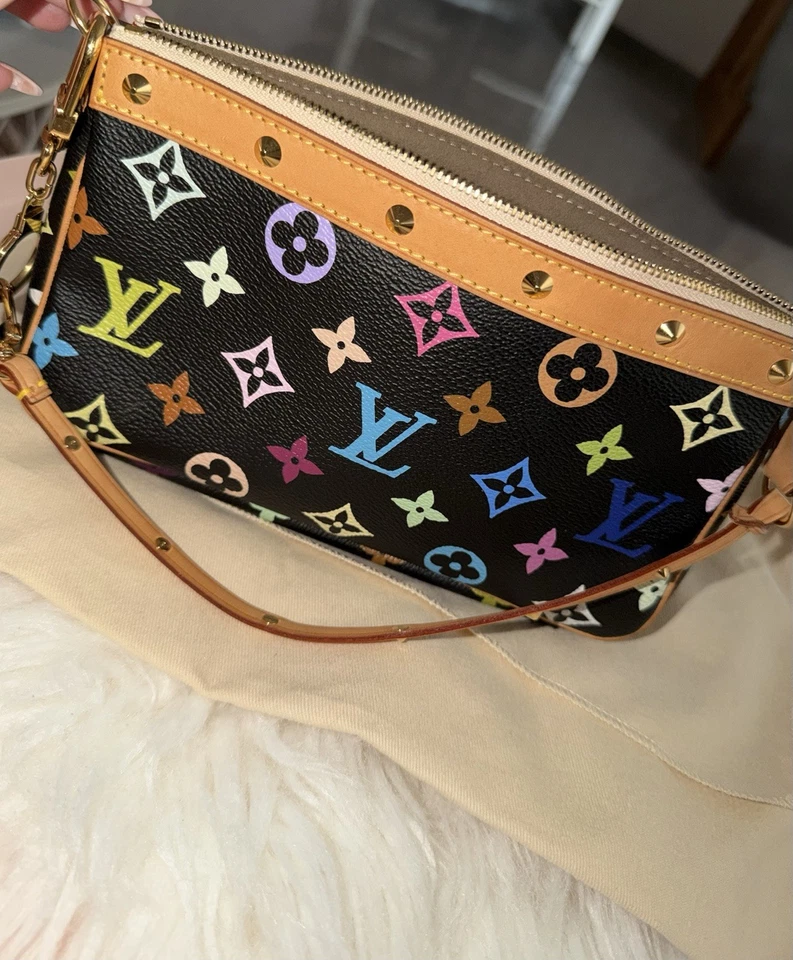Neue LOUIS VUITTON x MURAKAMI Pochette Multicolour Schwarz - Bild 3 von 4