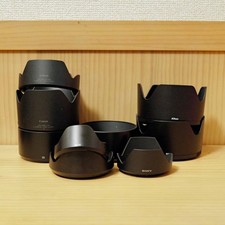 Set of 9 genuine lens hoods from various manufacturers