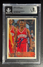 ALLEN IVERSON signed autographed 1996-97 TOPPS CARD #171 w/ COA BECKETT SLAB