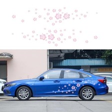 Hibiscus Flower Car Decal, Waterproof Vinyl car Side Door Glossy Pink