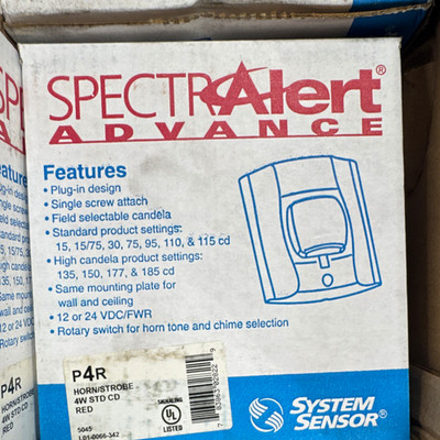 14-System Sensor SpectrAlert Advance P4R Horn Strobe Fire Alarm Wall Mount Red