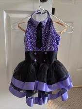 Revolution Purple Black Sequin SC Small Child Dance Costume Dress Halloween