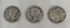 1926, 1927, 1928 Mercury Dimes in Fair to Good Condition