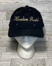 Vintage Nissin Snapback Hat  Houston Rodeo  Black Gold Embroidery Studded