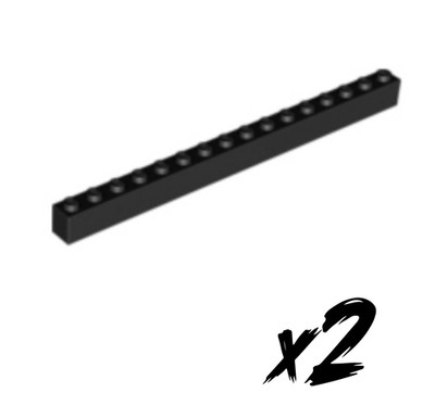 2x LEGO 2465   1x16 Brick   Stein   schwarz   Black