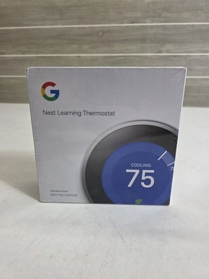 Google Nest Learning Thermostat Stainless Steel Nest Pro Edition T3008US- New