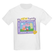 CafePress Peppa Pig: My New Family Kids T Shirt Kids Light T-Shirt 1247859721 