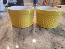 2 Yellow Home Essentials  Small Ramikins Knobbed Texture