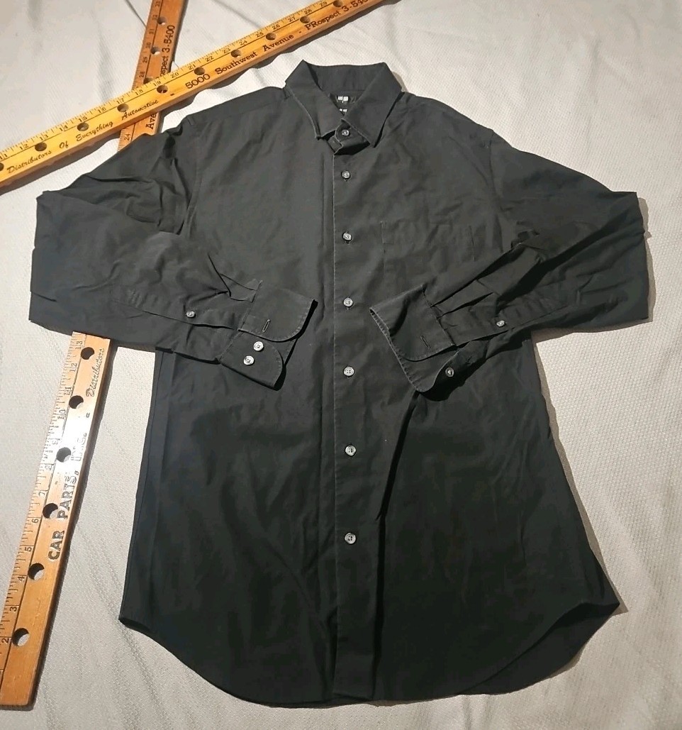 Uniqlo Shirt Mens Small Black Button Down Preppy … - image 2