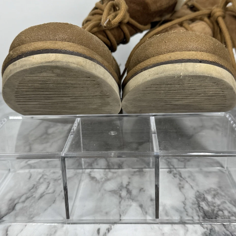 Ugg Mujeres Cuero Gamuza Piel de Oveja Lodge Botas Cortas con Cordones Talla 6 Castaño Foto 3 de 4