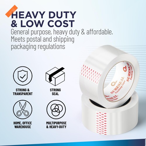 Heavy Duty Packing Tape 12 Rolls, Total 720Y, Clear 2.7 mil, 1.88 inch x 60 Y... - Picture 2 of 7