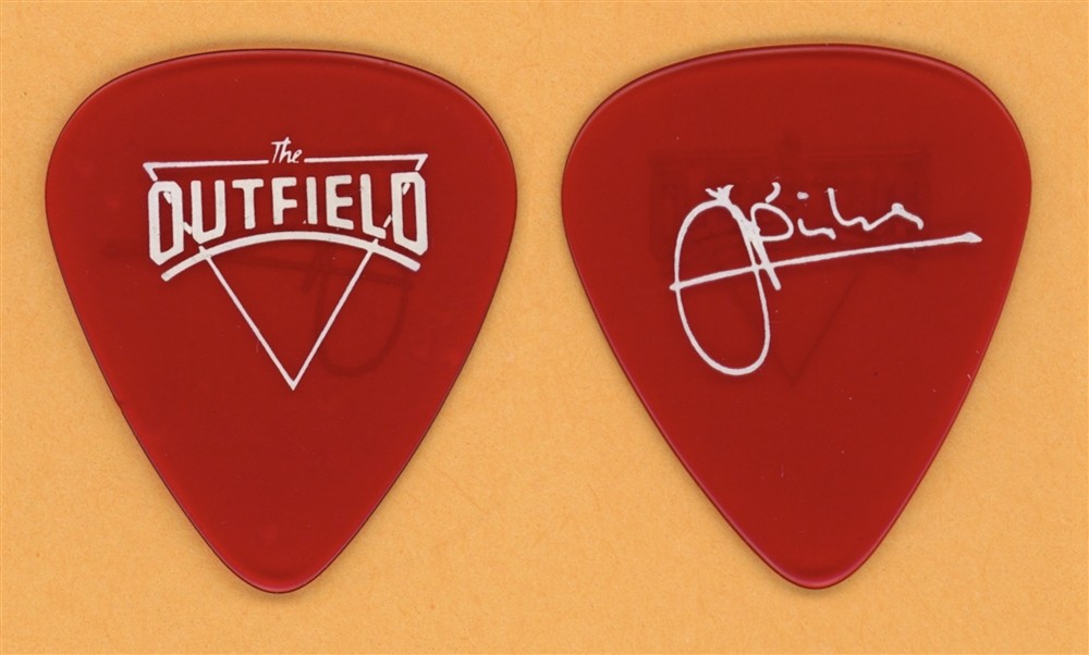 The Outfield John Spinks 1st Custom Red Guitar Pick - 1985 Play Deep Tour