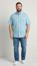 Chaps Dress Shirt Mens Classic-Fit Easy Care Button-Down Long Sleeve Blue Plaid