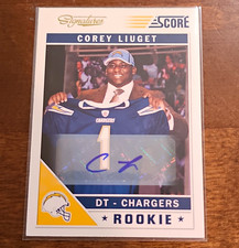 2011 Score Corey Liuget #322 Rookie Autograph San Diego Chargers NFL Card. rookie card picture