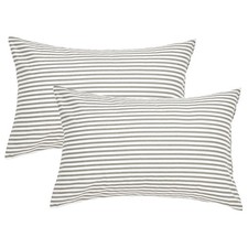 Cotton Standard Pillow Covers, 2 Pc Striped, Envelope Design
