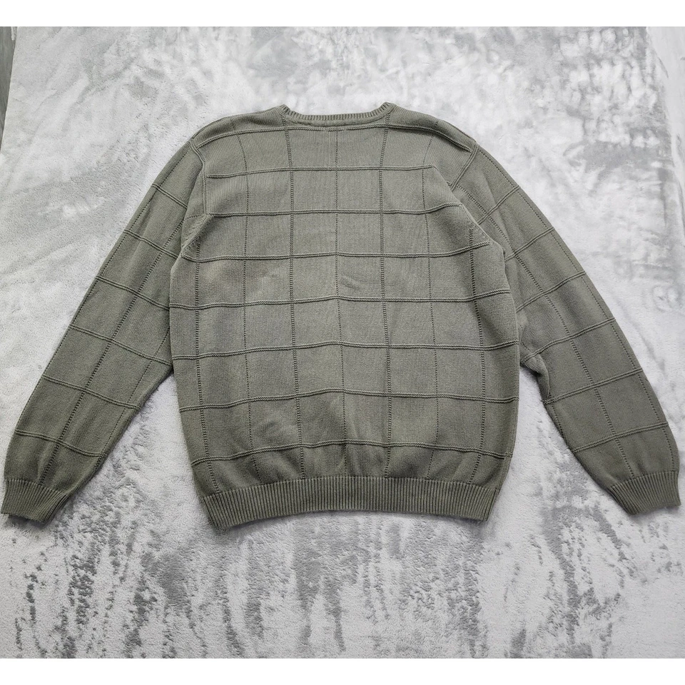 Винтажный IZOD свитер мужской XL зеленый ворота длинные рукава хлопок опрятный папа - Изображение 2 из 4