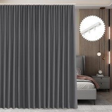 RYB HOME Room Divider Curtain Set 100"W x 84"L Pack of 1 , Grey