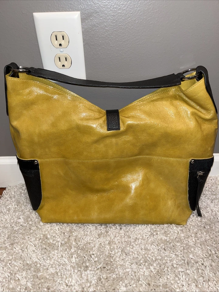 Cleo Patek Paris Mustard Yellow Leather Shoulder Bag EUC Free Shipping - Image 2 of 4