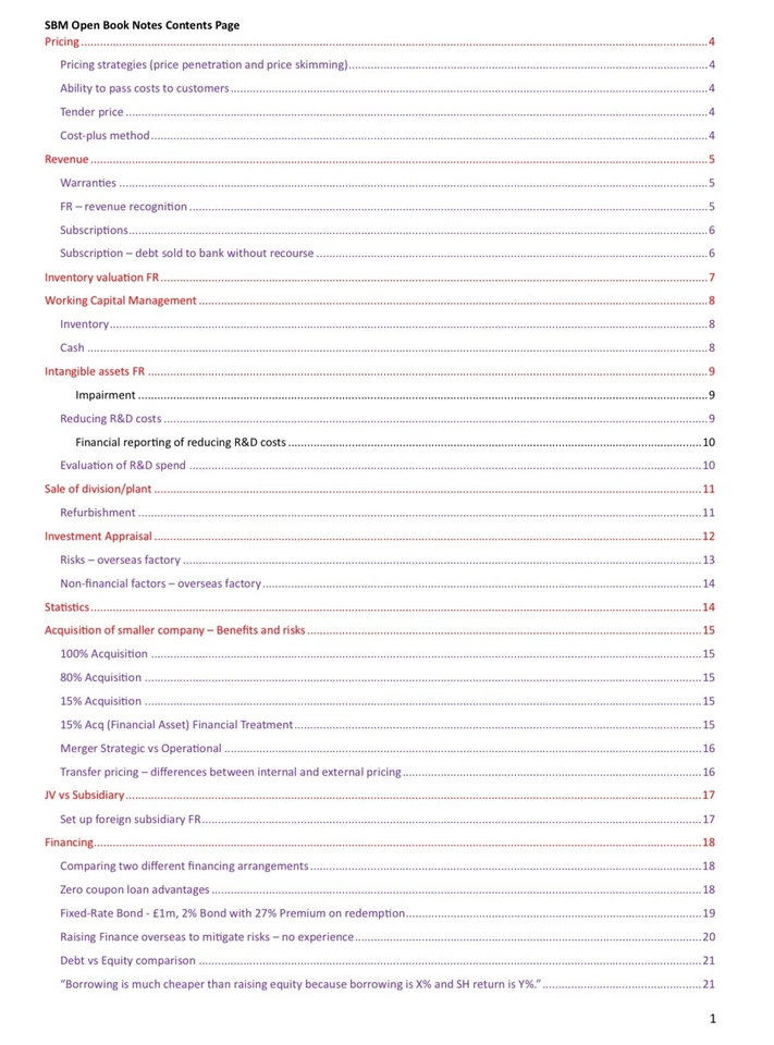 Strategic Business SBM Open Book Notes (Achieved 83%) - ICAEW ACA Advanced Level - Image 2 of 4